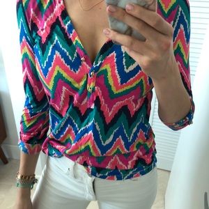 Lilly Pulitzer Hearts A Flutter chevron top